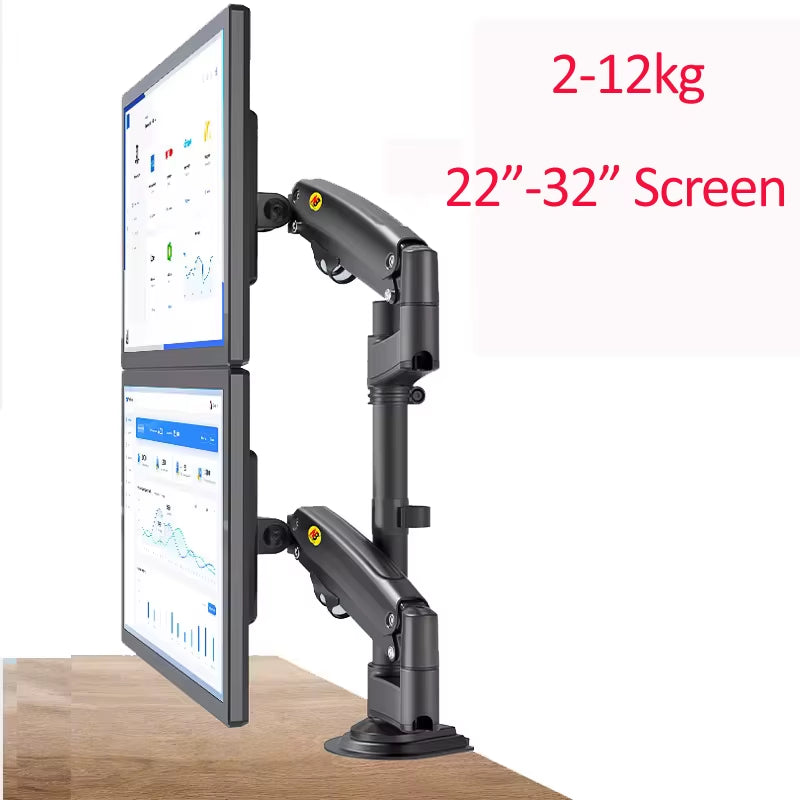 NB H180 17"-27" 22"-32"Double Monitor Desk Holder Arm Gas Spring Full Motion LCD TV Mount 2-9Kg 2-12Kg Dual Arm Clamp Bracket