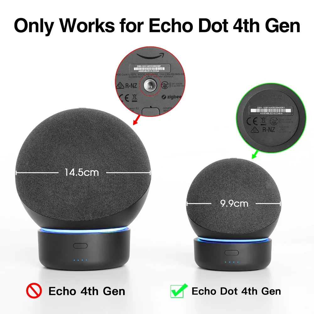 GGMM D4 D5 Original Battery Base Made For Echo Dot (4th/5th Gen) Charger Portable Battery Base For Amazon Alexa Smart Speaker